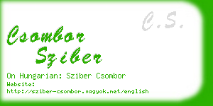 csombor sziber business card